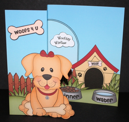 3D Shaped No-Hole Fold Back Mini Kit - Little Golden Labrador Dog Saki by Marion Kimberley-Scott