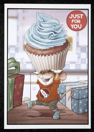 Mr Cup Cake Mouse (Blue) by Marion Kimberley-Scott