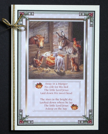 Away in a Manger Christmas Decoupage Topper by Marion Kimberley-Scott