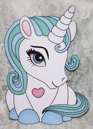 3D Shaped Card Mini Kit - Cute Little Unicorn Blueberry by Marion Kimberley-Scott