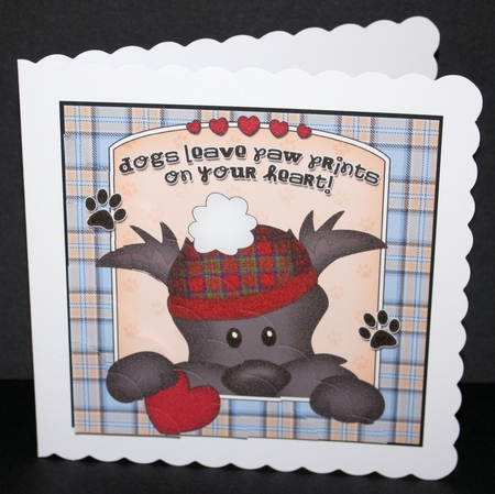 Scalloped Corner Stacker - Dogs Leave Paw Prints - Scottie Dog Hamish by Marion Kimberley-Scott