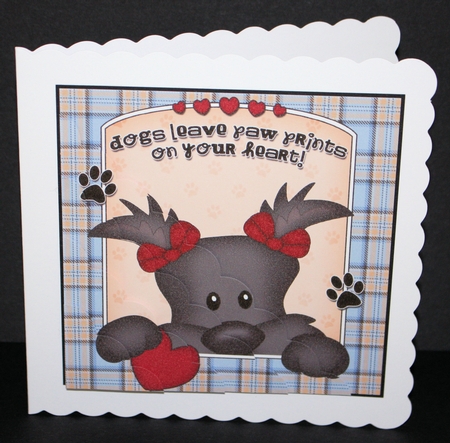 Scalloped Corner Stacker - Dogs Leave Paw Prints - Scottie Dog Maisie by Marion Kimberley-Scott