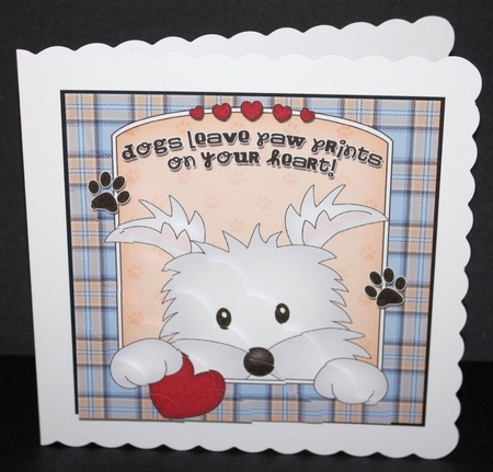 Scalloped Corner Stacker - Dogs Leave Paw Prints - Westie Dog Jock by Marion Kimberley-Scott