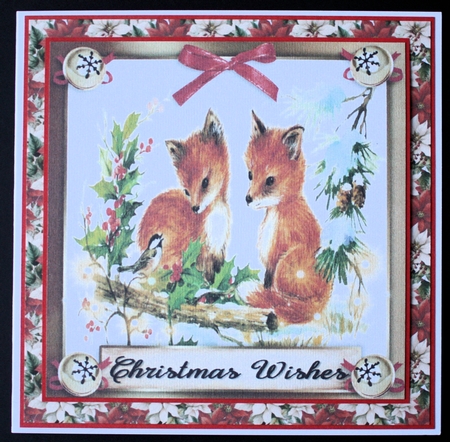 8x8 Foxy Christmas topper by Marion Kimberley-Scott