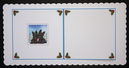 Christmas Scotty Dogs 6 x 6 Card Kit With Insert Envelope Gift Tag & Bookmark by Marion Kimberley-Scott
