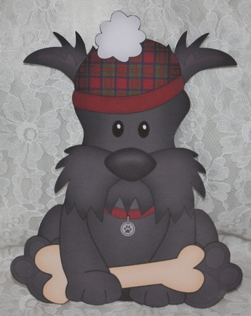 3D Shaped Card  Kit - Little Scottie Dog Hamish by Marion Kimberley-Scott