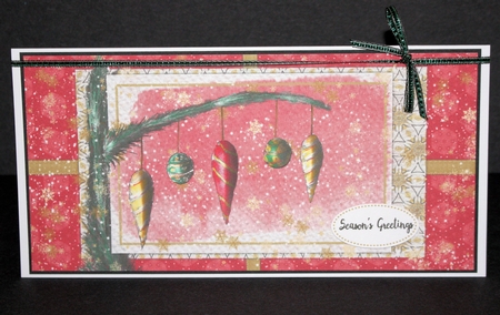 CHRISTMAS ORNAMENTS: Large Card Front, With Decoupage, 7 Sentiment Tags and Commercial Use by Marion Kimberley-Scott