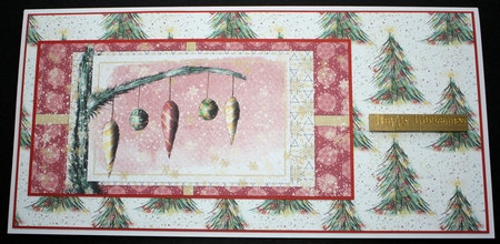 CHRISTMAS ORNAMENTS: Large Card Front, With Decoupage, 7 Sentiment Tags and Commercial Use by Marion Kimberley-Scott