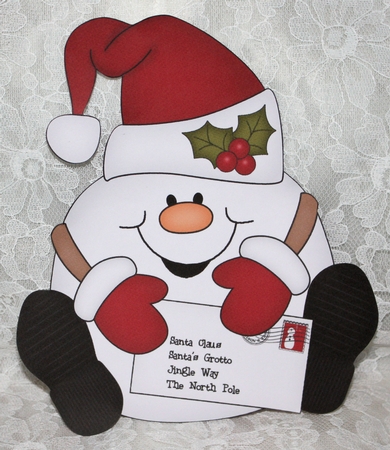 3D Shaped Christmas Card Kit - Snowball Sam has a Letter for Santa by Marion Kimberley-Scott