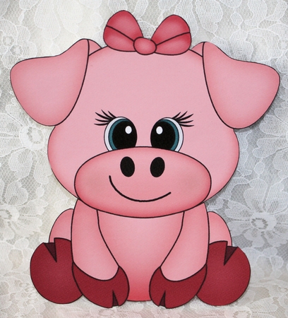3D Shaped Card  Kit -  Cute Little Zoe Piggy  by Marion Kimberley-Scott