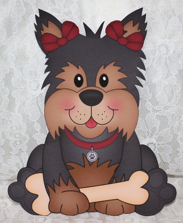3D Shaped Card  Kit - Little Yorkie Dog Poppy by Marion Kimberley-Scott