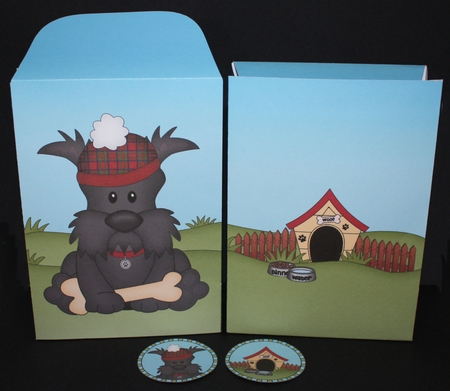 3D Gift Bag Mini Kit - Cute Little Scottie Dog Hamish by Marion Kimberley-Scott