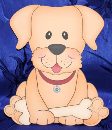 3D Shaped Card  Kit - Little Golden Labrador Dog Sunny by Marion Kimberley-Scott