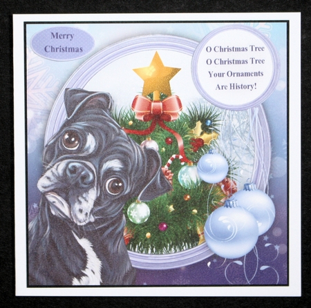 Oh Christmas Tree Humor Dog 8x8 by Marion Kimberley-Scott