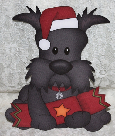 3D Shaped Christmas Card Kit - Little Scottie Dog by Marion Kimberley-Scott