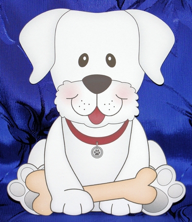 3D Shaped Card  Kit - Little White Labrador Dog Dash by Marion Kimberley-Scott
