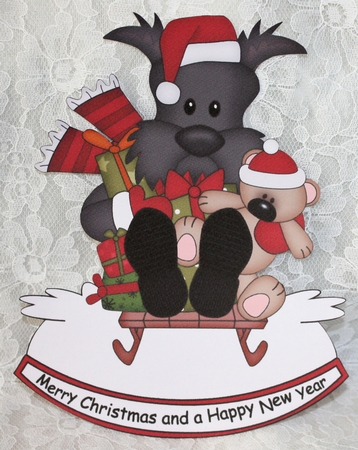 3D Shaped Rocking Christmas Card Mini Kit - Little Scottie Dog by Marion Kimberley-Scott