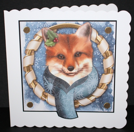 Christmas Fox Card Topper by Marion Kimberley-Scott