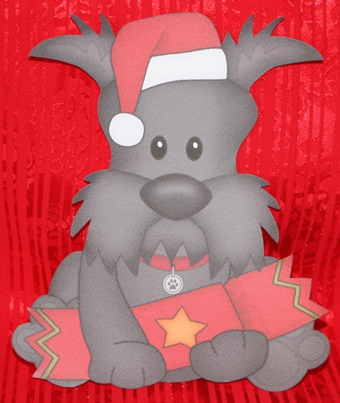 3D Christmas Treat Box Gift Set Mini Kit - Little Scottie Dog by Marion Kimberley-Scott