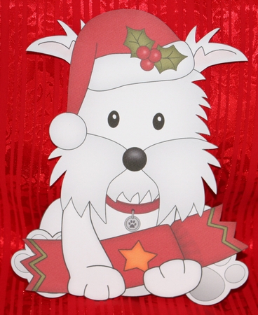 3D Christmas Treat Box Gift Set Mini Kit - Little Westie Dog by Marion Kimberley-Scott