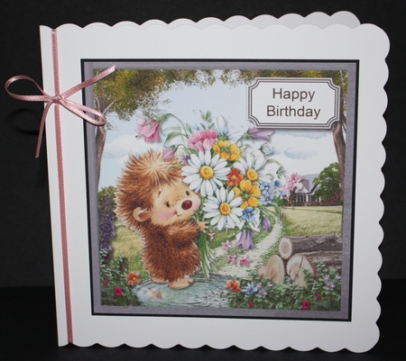 Hedgehog with flowers by Marion Kimberley-Scott