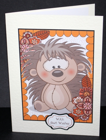 Floral Frame Hedgehog by Marion Kimberley-Scott