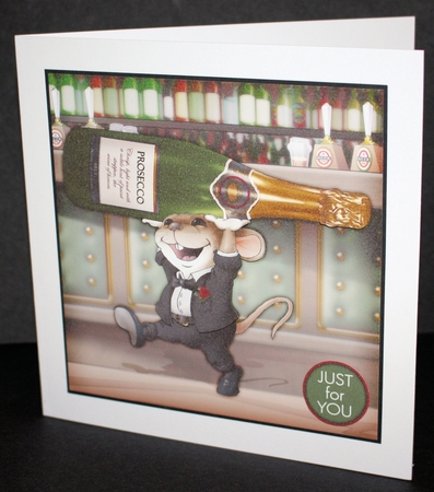 Mr Wine Mouse 8x8 Quick Card by Marion Kimberley-Scott