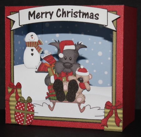 3D Christmas Diorama Shadow Box Card Mini Kit - Little Scottie Dog by Marion Kimberley-Scott
