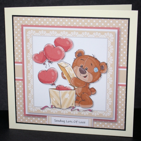 Sending Lots Of Love Teddy Topper Plus Gift Tag by Marion Kimberley-Scott