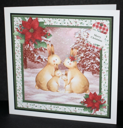 Rabbit family christmas mini kit & decoupage by Marion Kimberley-Scott