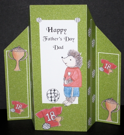 Spike the Hedgehog Playing Football Theatre Card Happy Fathe by Marion Kimberley-Scott