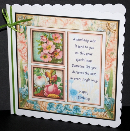 Floral Birthday Wishes Pyramid Topper 1 by Marion Kimberley-Scott