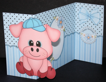 3D Shaped No-Hole Fold Back Mini Kit -  Cute Little Ziggy Piggy by Marion Kimberley-Scott