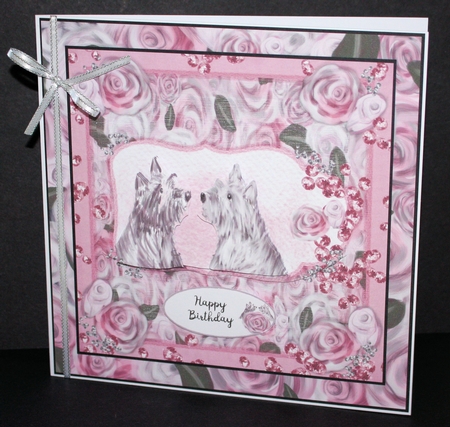 WOOFY  WISHES: 8x8  *6-Sheet* Cute Dog Wedding/Birthday/Anniversary Card Kit With Decoupage, Verses & Background by Marion Kimberley-Scott
