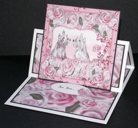 WOOFY  WISHES: 8x8  *6-Sheet* Cute Dog Wedding/Birthday/Anniversary Card Kit With Decoupage, Verses & Background by Marion Kimberley-Scott
