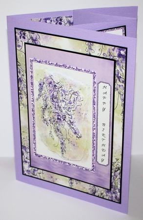 WISTERIA: A4 Purple Floral Background/Backing Paper With Commercial Use  by Marion Kimberley-Scott