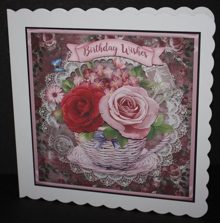 Roses in a Teacup Card Topper by Marion Kimberley-Scott