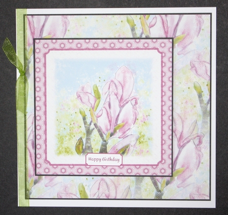 MAGNOLIA: A4 Pink Floral Background/Backing Paper with Commercial Use by Marion Kimberley-Scott