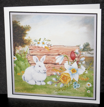 Rabbit and spring flowers by Marion Kimberley-Scott