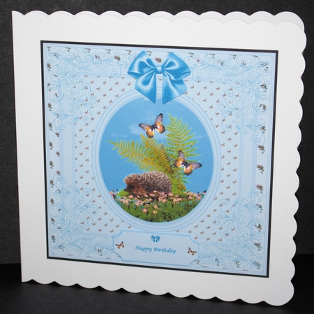 Cute hedgehog 8 x 8 quick card front by Marion Kimberley-Scott