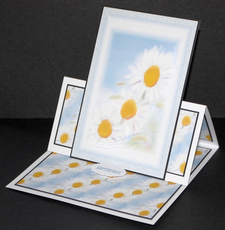 DAISY: Floral 4 x6 Card Front With 4 Layers of Decoupage &Commercial Use by Marion Kimberley-Scott