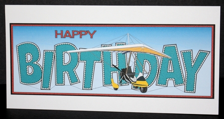 Microlight Plane BIRTHDAY large dl by Marion Kimberley-Scott