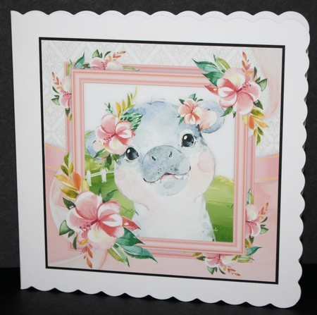 Beautiful Water Colour Hippo 8x8  by Marion Kimberley-Scott