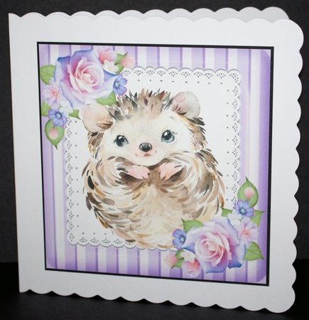 6 Lovely 8x8 Card Fronts of Cute Animals/Inserts with roses Bumper Kit by Marion Kimberley-Scott