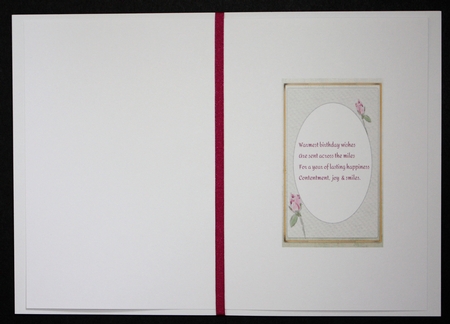 3 PINK ROSEBUD INSERTS:1 Blank, 2 With Verse, & Bonus Gift Tag/Mini Topper by Marion Kimberley-Scott