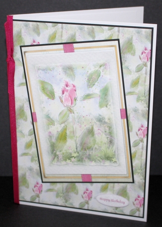 PINK ROSEBUD BACKGROUND: A4 Backing Paper With Rosebuds & Commercial Use by Marion Kimberley-Scott