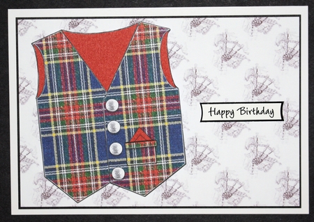 Tartan Waistcoat Or Vest (2) With Decoupage by Marion Kimberley-Scott