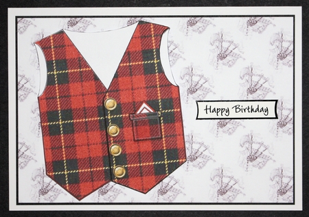 Tartan Waistcoat Or Vest (4) With Decoupage by Marion Kimberley-Scott