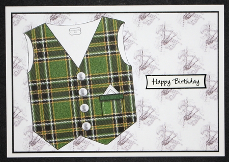 Tartan Waistcoat Or Vest (5) With Decoupage by Marion Kimberley-Scott