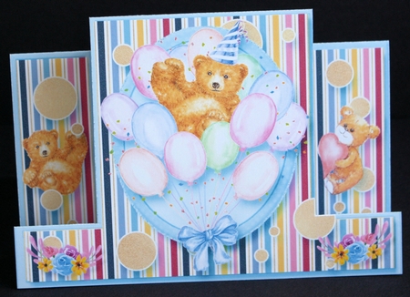 Centre Stepper Birthday Bears & Balloon kit-1 by Marion Kimberley-Scott